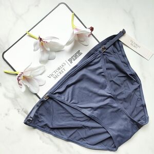 NWT VICTORIA'S SECRET LOVE CLOUD ADJUSTABLE STRING SMOOTH BIKINI PANTY IN SLATE